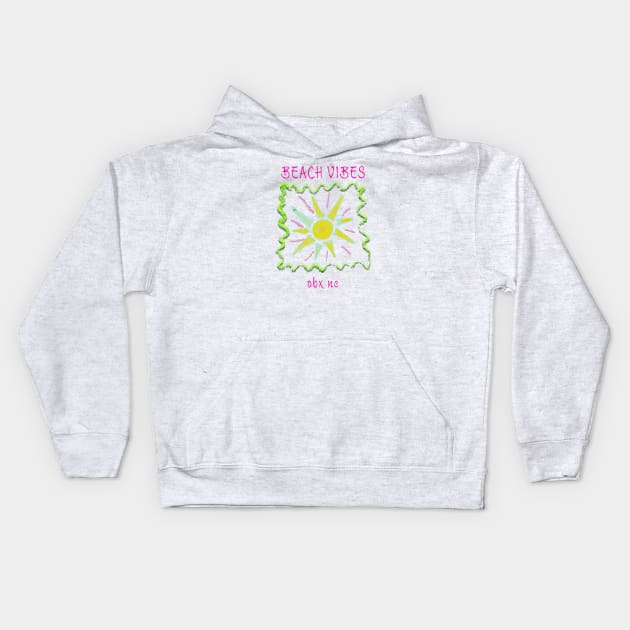 Beach Vibes OBX Outer Banks NC Kids Hoodie by Funnin' Funny